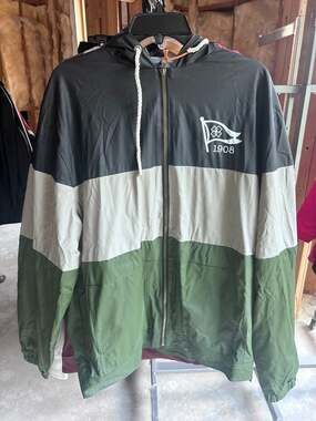 Weatherproof Vintage Men's Colorblock Hooded Windbreaker Jacket Size L